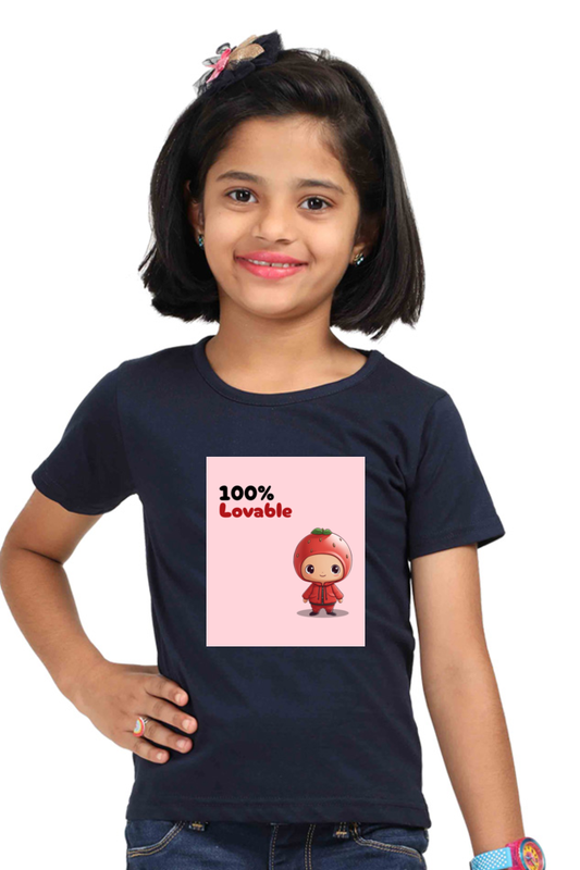 Girls’ Half Sleeve Daily Wear T-Shirt – 100% Lovable