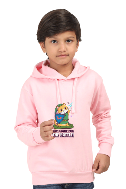 Kids Unisex Full Sleeve Cat Hoodie - Ready for the Battle