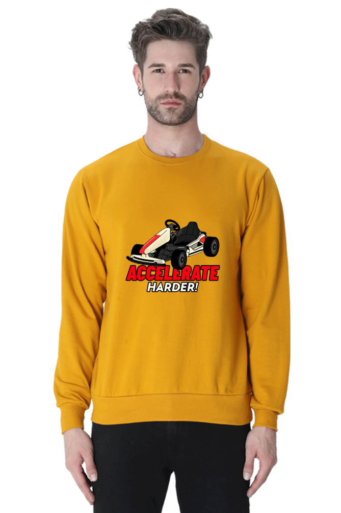 Men’s Full-Sleeve Car Themed Sweatshirt - Accelerate Harder