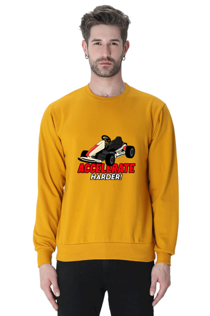 Men’s Full-Sleeve Car Themed Sweatshirt - Accelerate Harder