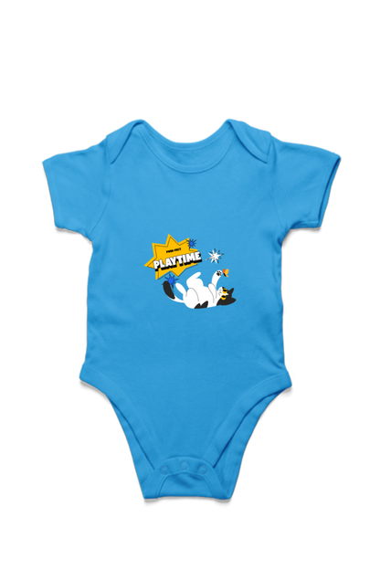 Unisex Half Sleeve Baby Romper - Purr-fect Playtime