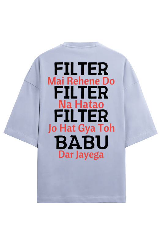 Unisex Desi Half Sleeve Terry T-Shirt - 'Filter Mai Rehne Do'