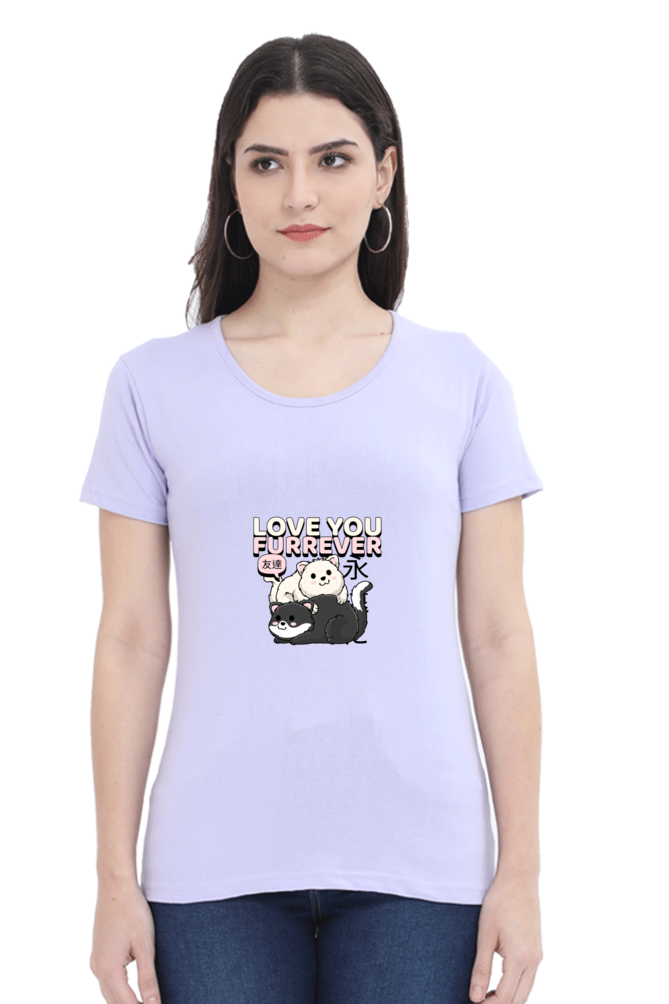 Women’s Half-Sleeve Cat T-Shirt – Love You Furrever