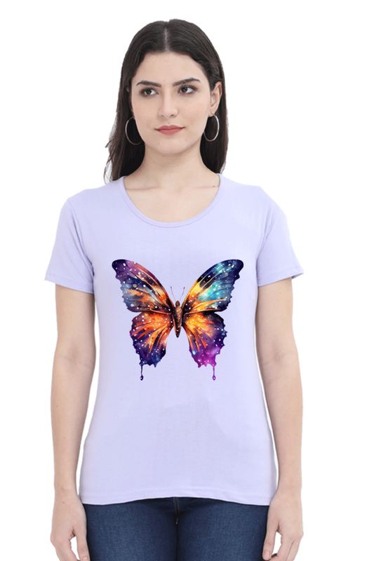 Unleash Your Inner Butterfly: Women’s Round Neck | Graphic T-Shirt