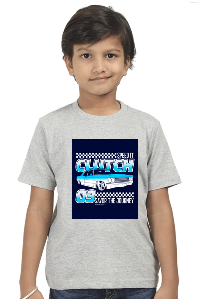 Boy’s Half Sleeve T-Shirt - Speed Car Graphic & Quote