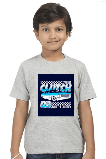 Boy’s Half Sleeve T-Shirt - Speed Car Graphic & Quote