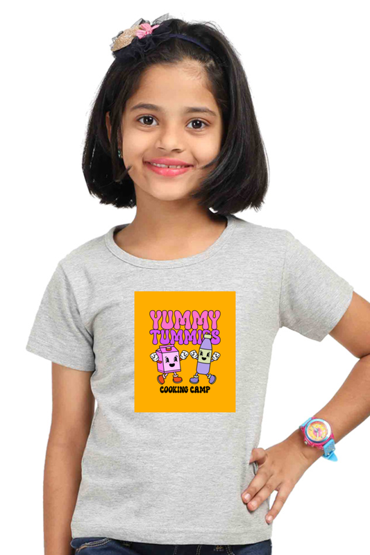 Girls’ Half Sleeve Cartoon T-Shirt – “Yummy Tummies”