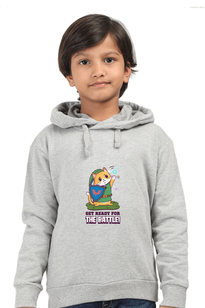 Kids Unisex Full Sleeve Cat Hoodie - Ready for the Battle