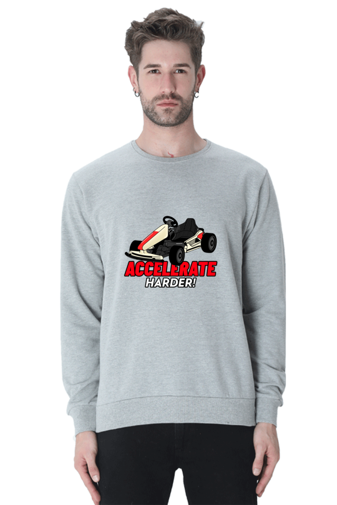 Men’s Full-Sleeve Car Themed Sweatshirt - Accelerate Harder