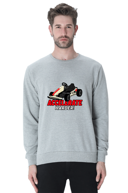 Men’s Full-Sleeve Car Themed Sweatshirt - Accelerate Harder