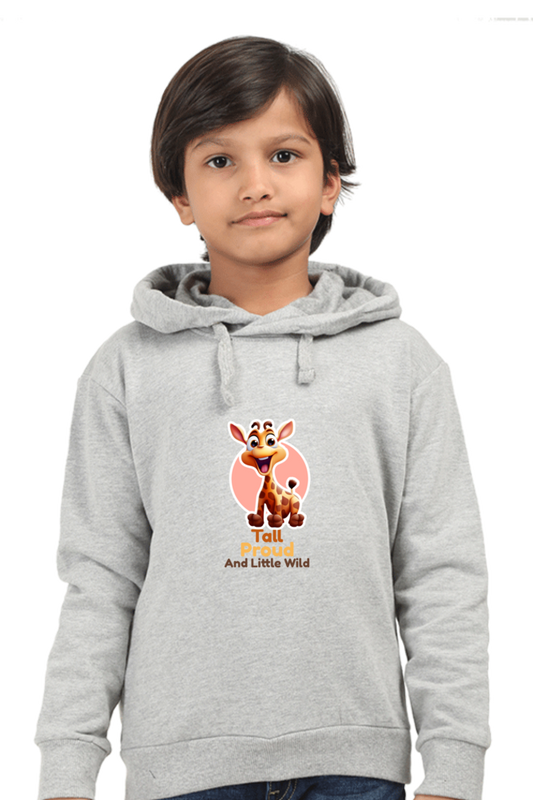 Kids Full Sleeve Giraffe Print Hoodie - Cute & Wild