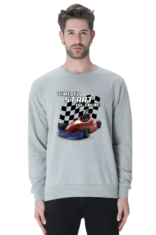 Men’s Full-Sleeve Car Theme Sweatshirt - Time To Start The Engine