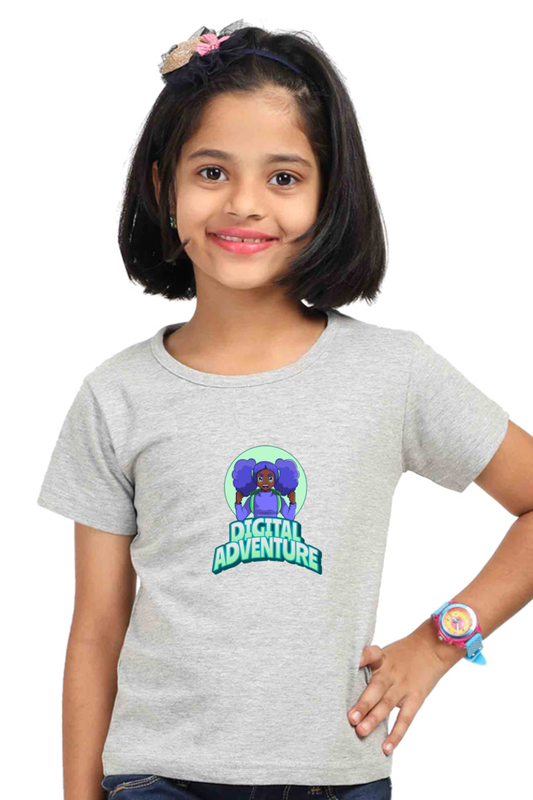 Girls Half Sleeve T-Shirt – “Digital Adventure”