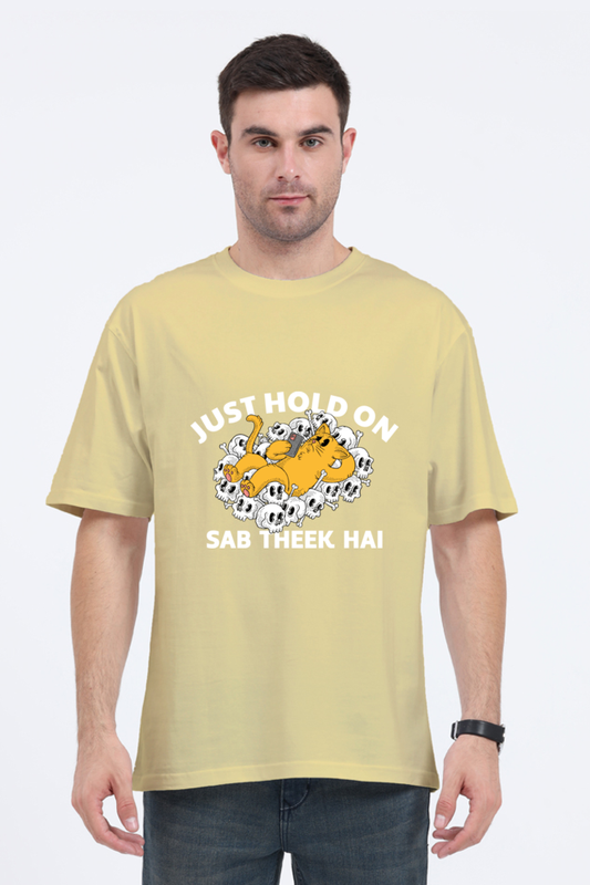 Desi Vibes Just Hold On Half Sleeve T-shirt for Men | Graphic T-Shirt