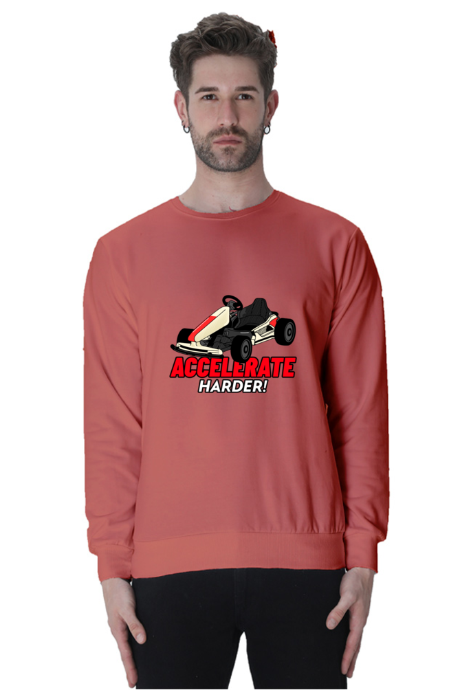 Men’s Full-Sleeve Car Themed Sweatshirt - Accelerate Harder