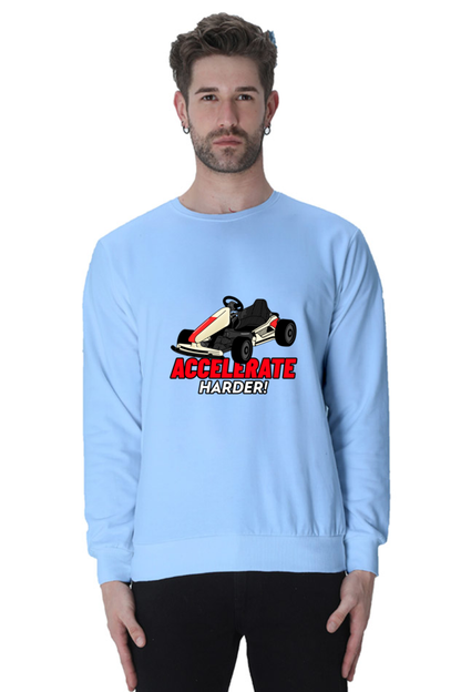 Men’s Full-Sleeve Car Themed Sweatshirt - Accelerate Harder