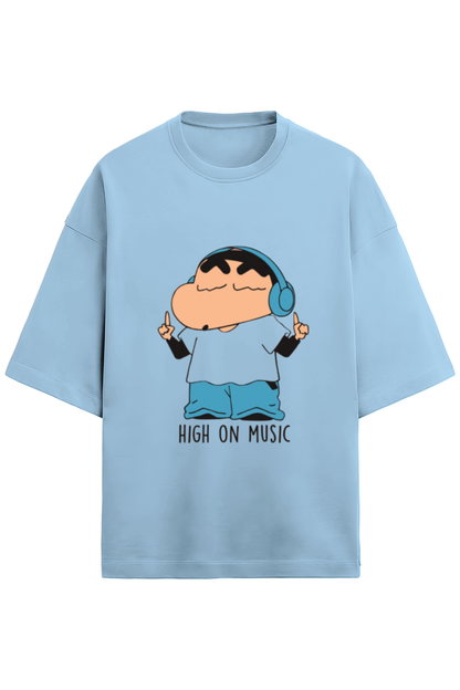 Unisex Shinchan ‘High On Music’ T-Shirt