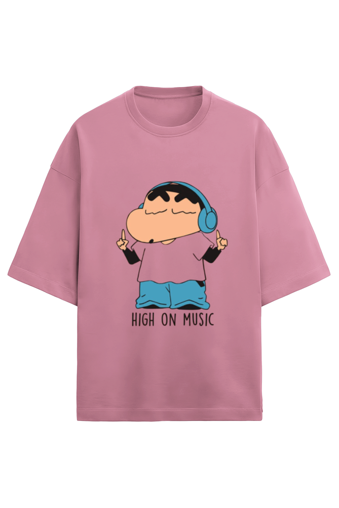 Unisex Shinchan ‘High On Music’ T-Shirt