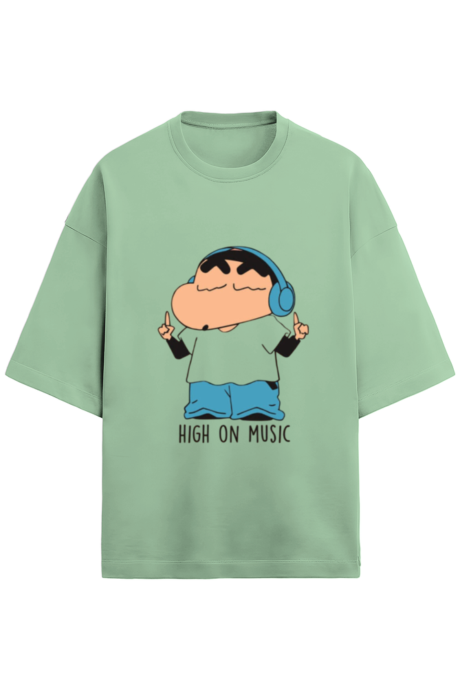 Unisex Shinchan ‘High On Music’ T-Shirt