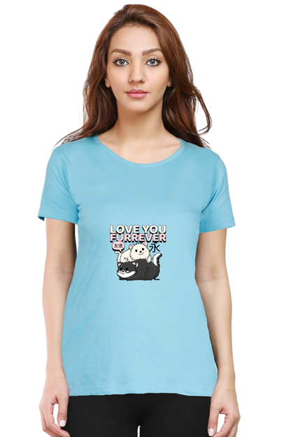 Women’s Half-Sleeve Cat T-Shirt – Love You Furrever