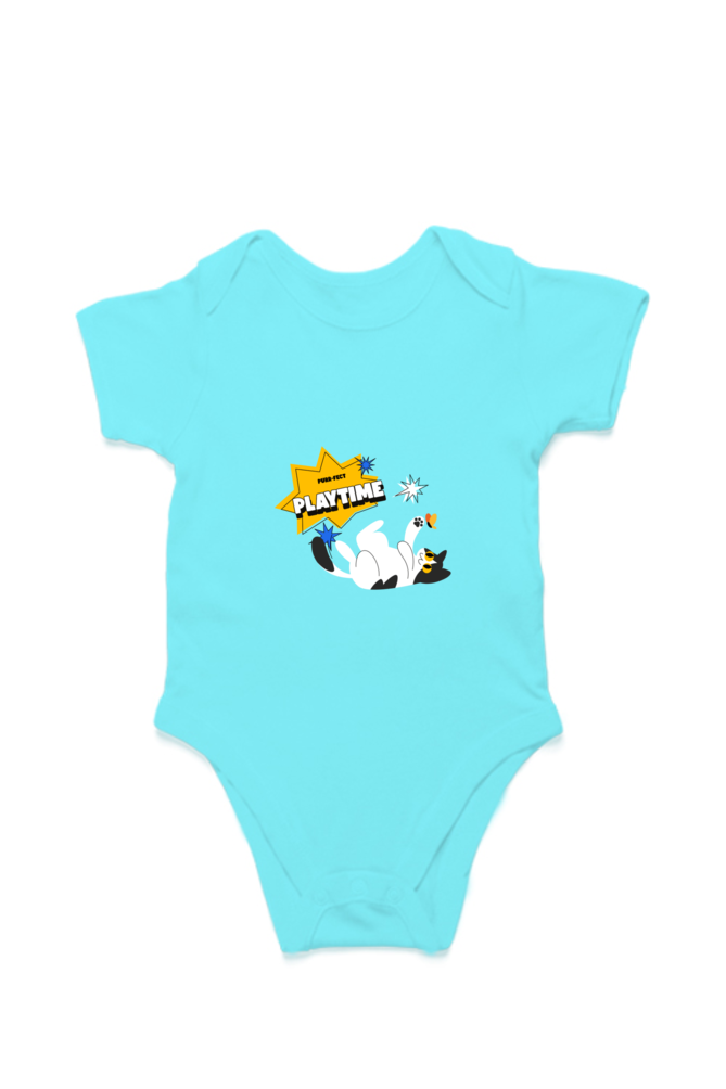 Unisex Half Sleeve Baby Romper - Purr-fect Playtime