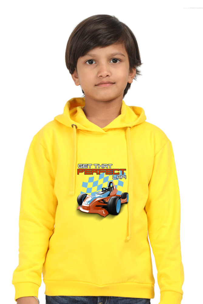 Boy’s Full Sleeve Racing Car Hooded Sweatshirt