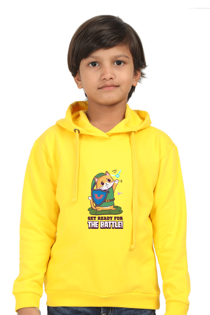 Kids Unisex Full Sleeve Cat Hoodie - Ready for the Battle