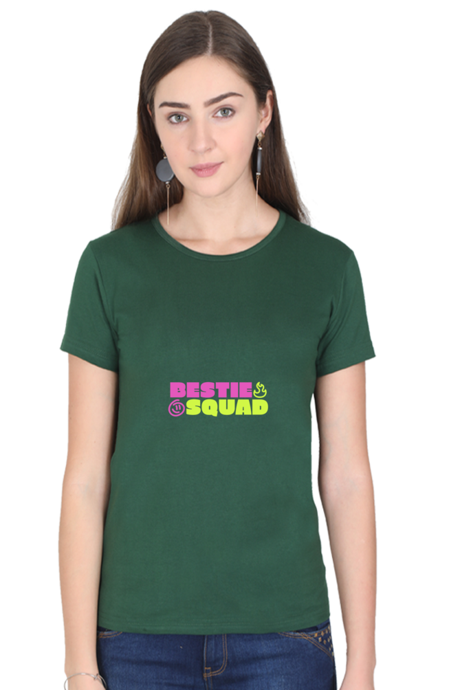 Bestie Squad Half Sleeve Friendship T-Shirt for Women | Quote T-Shirt