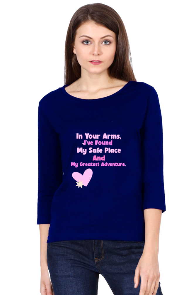 Women Full Sleeve T-shirt Romantic Valentine Quote