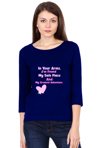 Women Full Sleeve T-shirt Romantic Valentine Quote